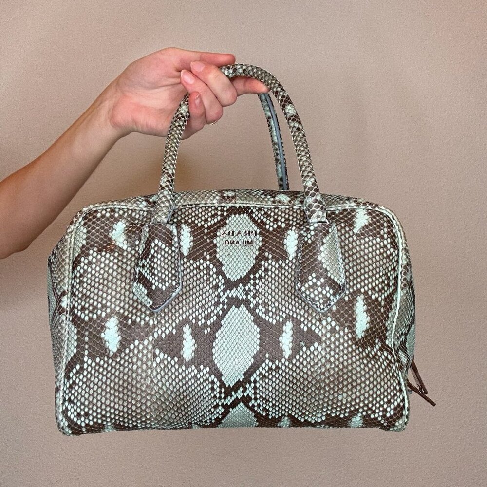 Prada Python Top Handle Bag
